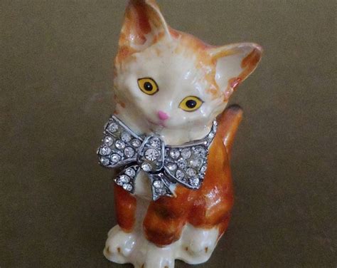 metal cat jewelry box tabby cat|Cat Jewelry/Trinket Boxes .